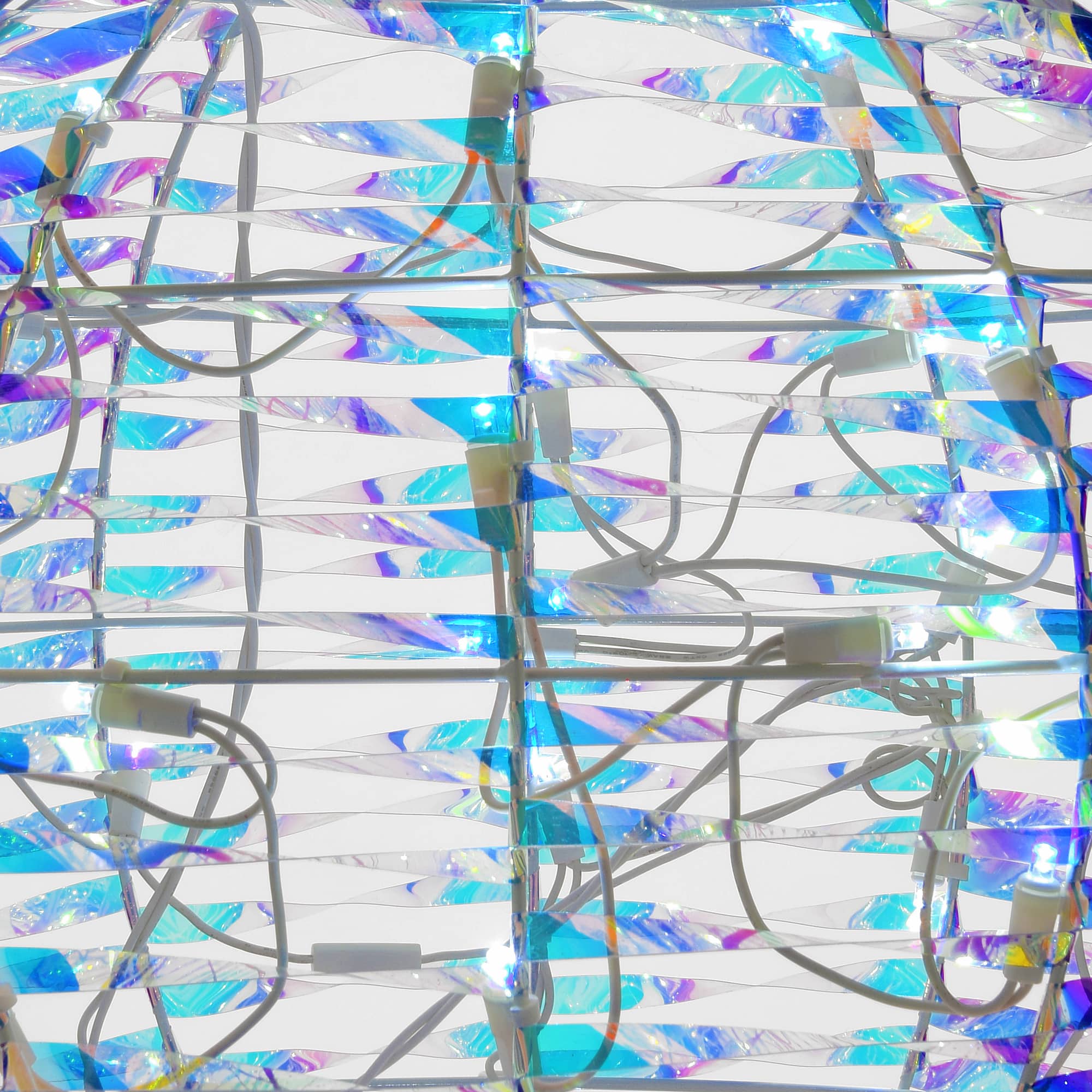 48" Pre-Lit Iridescent Snowman